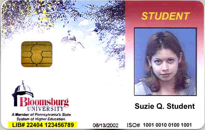 Sample of a Bloomsburg University ID Card